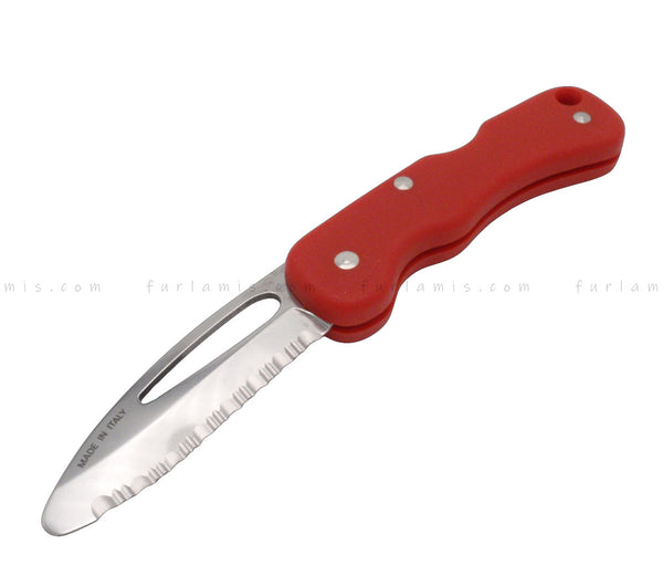 Coltello da soccorso  chiudibile con manico rosso